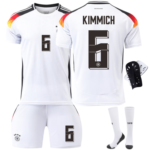 Saksa Koti Euroopan cup 2024 Paita Jalkapallo Paita Lapset Miesten Sarja No.6 Kimmich With socks+protective gear XXL