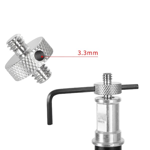 1/4\" till 1/4\" 1/4\" till 3/8\" 3/8\" till 3/8\" hanegängad skruvadapter för kamera null - A