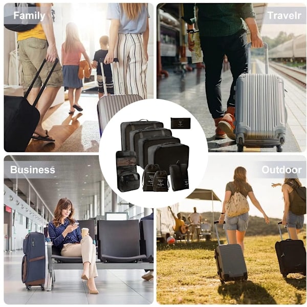 Resväska Organizer Set, Packningskuber för Kläder, för Resväskor Packväskor