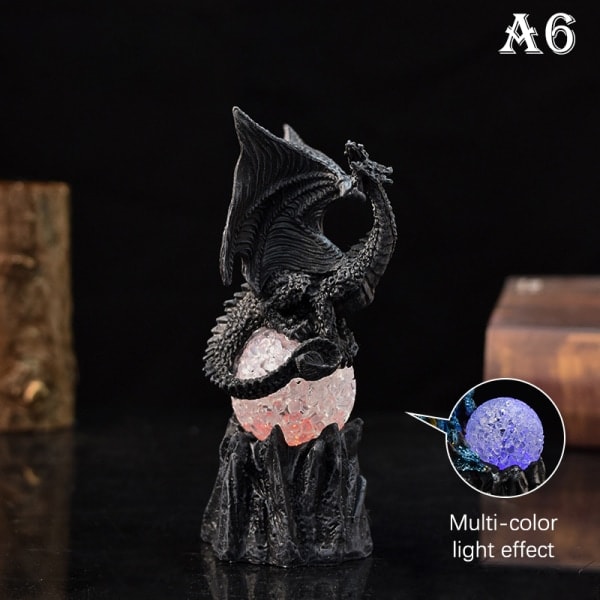 Fargeskiftende Lava Resin Base Dragon Statyer Luminescent Holy Dr A11 onesize A11 onesize