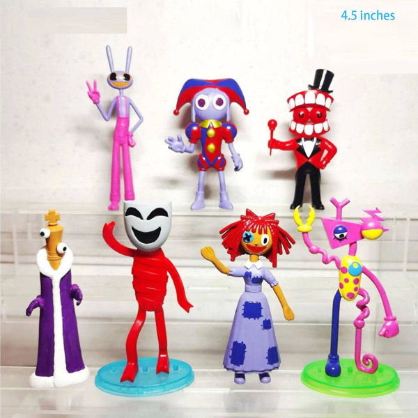 Fantastiske digitale sirkus actionfigurer Unik design Simulering Miniatyrmodeller for barn Gutter Jenter Bursdagspresenter 6stk 6pcs