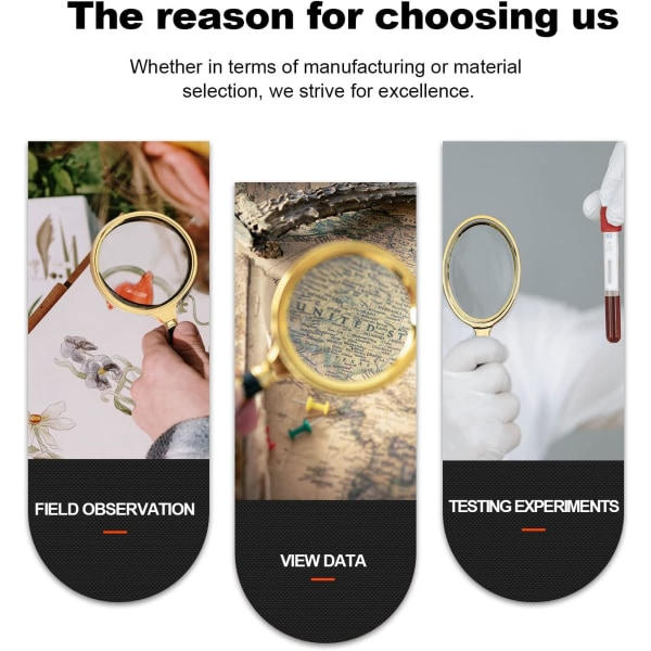 80 mm lukulasilmälasi ja särkymätön peili lukemiseen, jolla on korkea selkeys ja kevyt paino