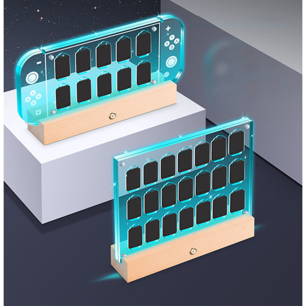For Switch-Oled/Lite Stativ i tre med lysende base 21-i-1 Transparent magnetisk etui NS-spilllagring Korttilbehør null - A