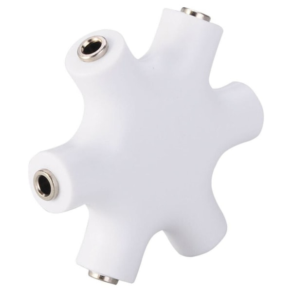 3,5 mm aux-liitäntä Multi kuulokkeet Kuulokkeet Audio Splitter Adapter 5-tie Valkoinen White