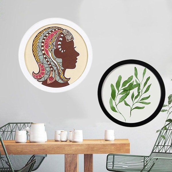 2 kpl 7 tuuman pyöreät puiset taulurunkoja Luova lahja DIY Seinälle ripustettavat puukuvakehykset Koti Deko