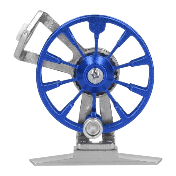 Bärbart isfiskehjul Aluminiumlegering Högerhänt flugfiskerulle Arbetsbesparande (blå)