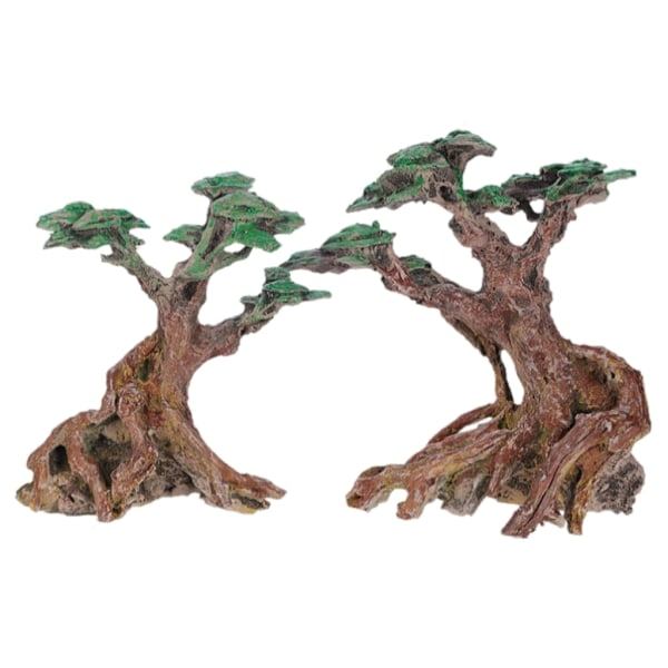 1 par Akvarium Bonsai Træ Fisktank Landskabsarkitektur Træ Stenparti Prydnadsfigurer Plante Stenparti Statuett