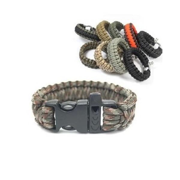 5 kpl hätäselviytymisranneke paracord-ranneke