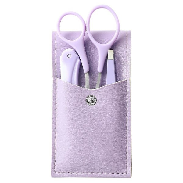 Mode Eyebrow Trimmer Set - Läderfodral, ögonbrynstrimmer med kam, ögonbrynsklämma och vikbar ögonbrynstrimmer