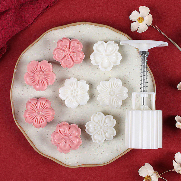 4st/ Set Form Form Cherry Blossom Form 3D Hand Press Bakewa