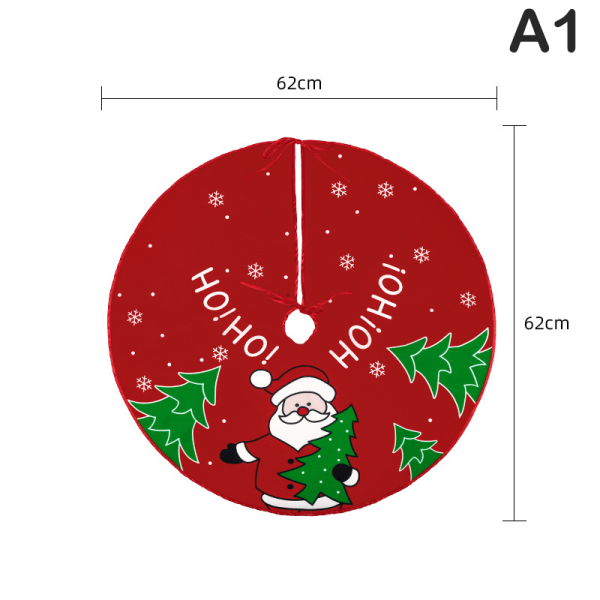 Joulukuusen hame Tecknad Santa Claus Lumimies Joulukuusen hame A1 yksi koko A1 one size