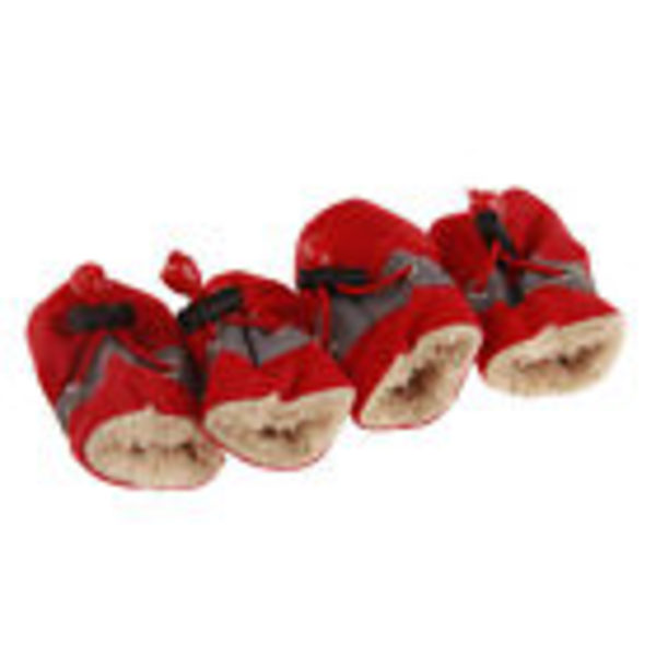 Vattentäta hundskor Anti-halk regn stövlar varma valpsockor Booties skor red number 6