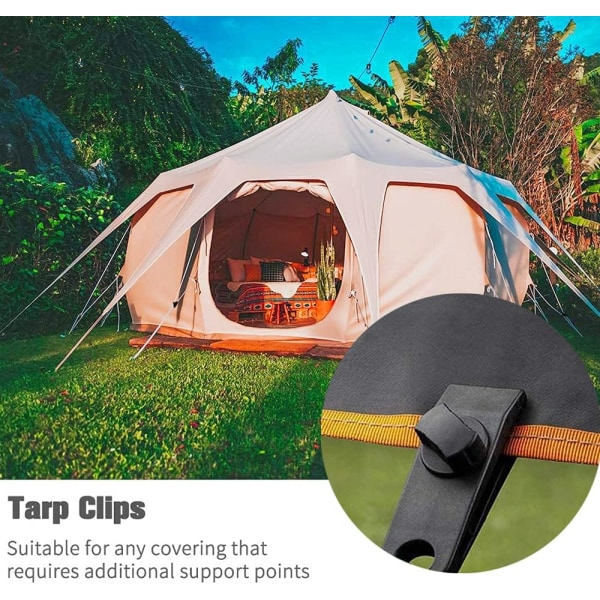 20 st Vindtäta Tältklämmor för Camping Utomhus - Justerbara Spiralklämmor