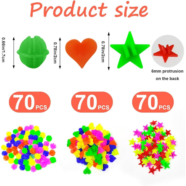 Barnesykkel Eikeperler, 210 Stykker, Fargerik Plastklips