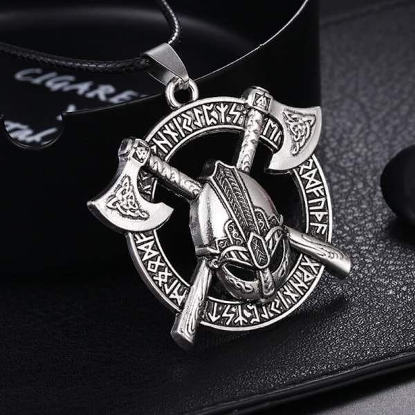 Vikinger Rune Charm Halskæde Slavisk Amulet Vedhæng Halskæde Mænd Brun B Brown B