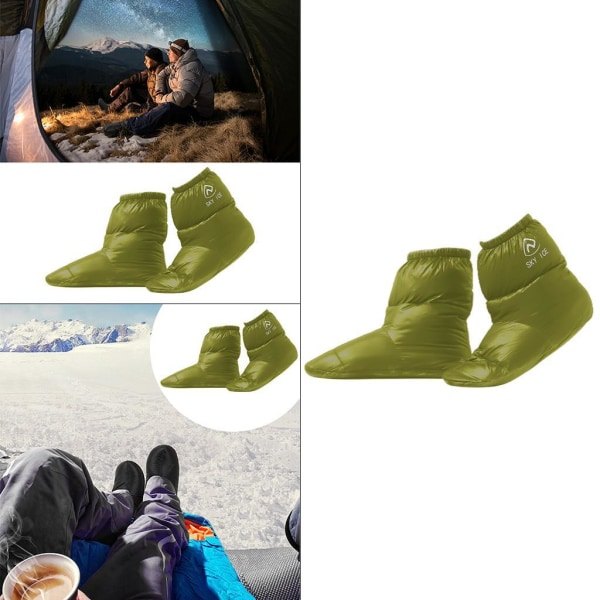 1/2/3/5 Varme og koselige utendørs camping Duck Down tøfler Sokk Grønn M 1 stk