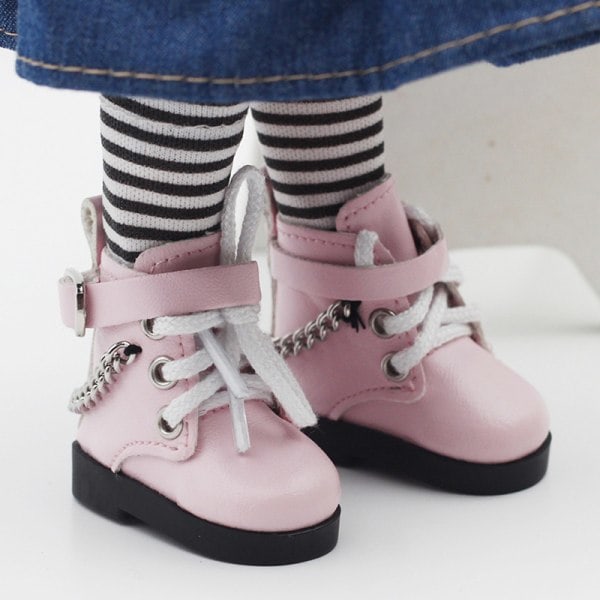 Miniatyrdocka skor kedjeskor high-top PU skor till Paola Reina Coffee