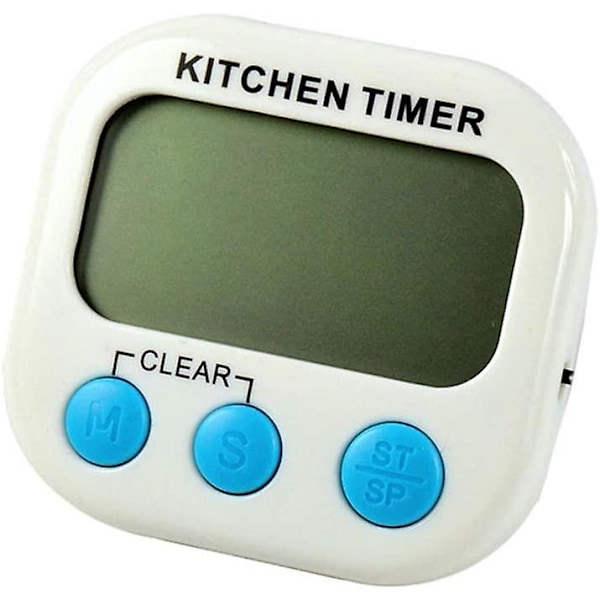 Digitalt køkkenur, stort LCD-display, nedtælling, optælling