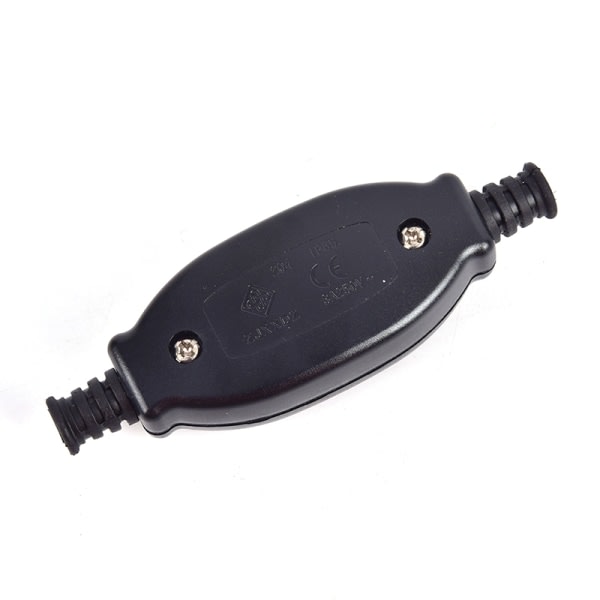 Vedenpitävä in-line-virtakytkin, johtokytkin IP65, pyöreä johtoliitin, D, musta, 3 kpl Black 3Pcs