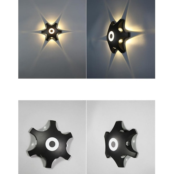 LED-ulkoseinävalaisin (4 sädettä)