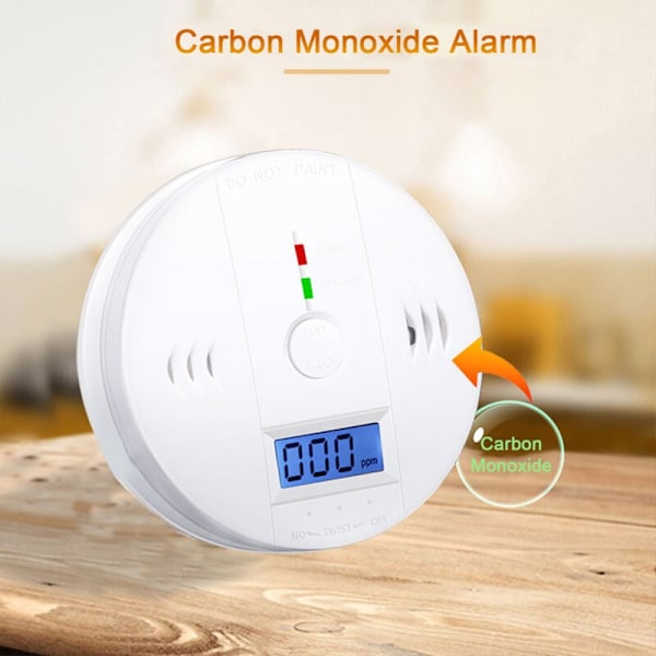 Kolmonoxidlarm Detektor Batteridriven CO-larmdetektor med LCD-display Röstvarning