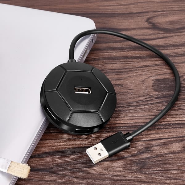 Magnetisk 2.0 USB-hub med 4 porte, forlænget kabel, Slim bærbar adapter splitter til Windows-systemdator, hvid