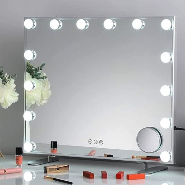 Sminkspegel med belysning 2-14 dimbara LED-lampor, 3 färglägen (endast lampa, ingen spegel) 2 lampor
