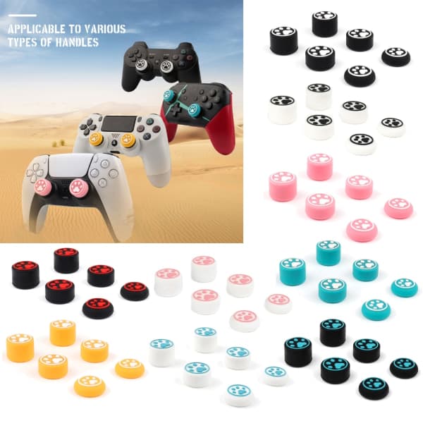 Analogpinnebeskyttelse for PS5 / PS4 / NS Pro - 6 stk. Katteklo-tommelfingergrepshetter - 5