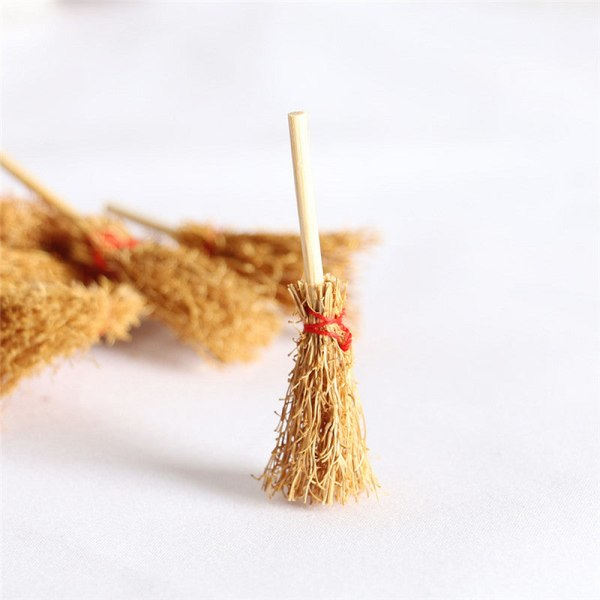 Mikro Miniatyr Møbler Tiny Småskalig Legetøjs Dukkehjem DIY Dekora Mini Naturlig Håndlavet Vævet og Hængende Mini Kost