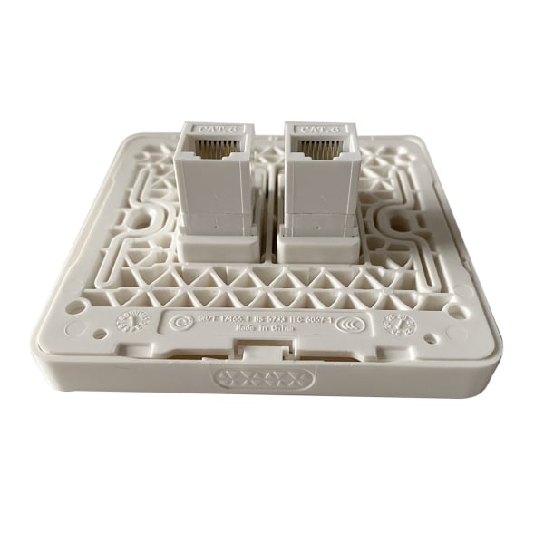 86 mm Dual-port Cat6 Modul Rj45 Lan Socket Panel Amp Interface Dator Nätverk Telefon Vägg Switch Plug Vit för hemmet