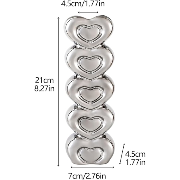 8,27 TOMMER Hjerteformet Keramik Vase, Unik Rustik Blomstervase til Hjemmeindretning (4) 4