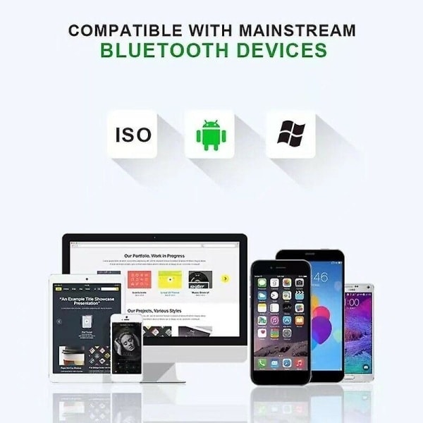 Bluetooth-hodetelefoner for iPhone Android trådløse hodetelefoner Vanntett Hvit Rød White Red