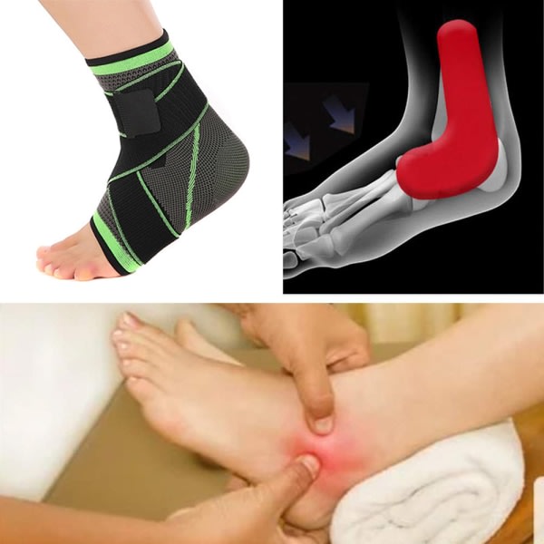 Sport fotledsstöd, justerbart fotled for women and män, stabilisera ligament-grön L