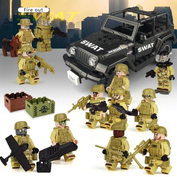 Mini Figures For Boys, Building Blocks, Mini Figures, Gun, Machine, Military