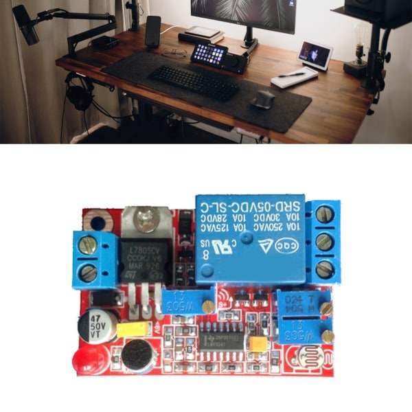 DC12V 24V Delay Switchar Ljudsensor Ljussensor Kontrolfordröjning På Av Modul Modul Delay 1S-2S med sensorsladd 2 sensing lines