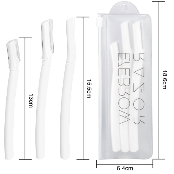 3 stk Øjenbryn Razor - Øjenbryn Razor Shaper til kvinder, Øjenbrynstrimmer Ansigtshår Peach Fuzz Remover