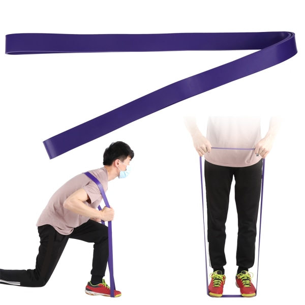 Unisex motståndsband Pull Up Fitness Pull Strap Yoga Stretchbälte Baksida Styrketräning för ben (lila 35-85lb)