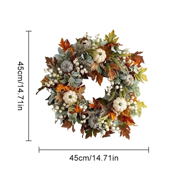 Thanksgiving kunstig høstlønn og gresskar krans for A 1PC A 1PC