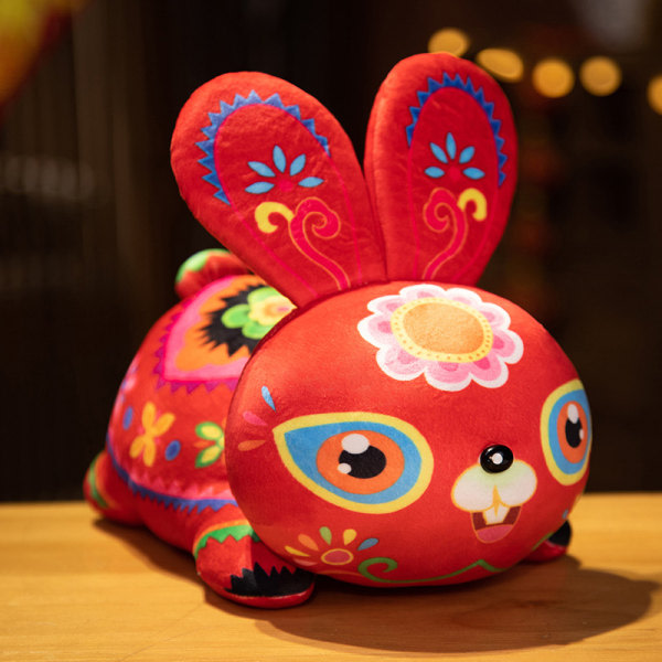 Röd, kanin kanin stoppad leksaksdocka kinesiska stjärntecken Kanindjur Ma