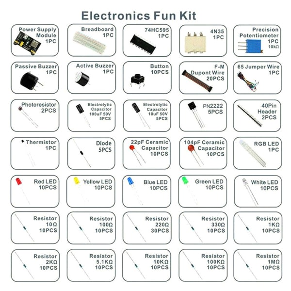 DIY-elektroniikkakomponenttisarja 830 kytkentäpisteen leipälaudalle Ard