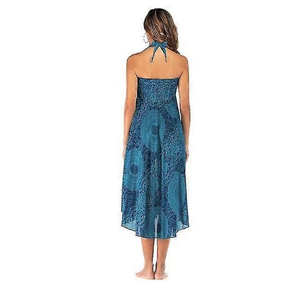 Pitkä boheemi mustalais-boho-hippihame naisille blue