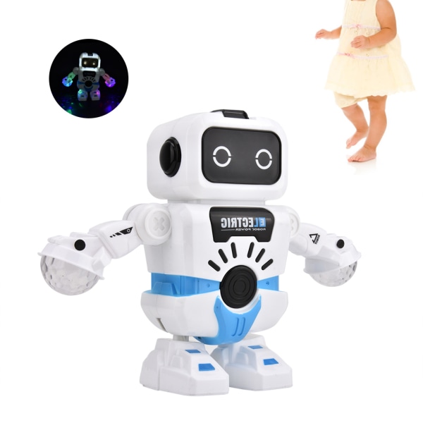 Elektronisk smart romdansende robot med musikk blinkende LED-lys gående leker gave til barn