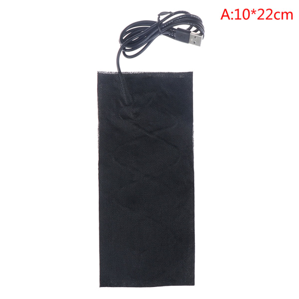 7 Storlek USB Warm Carbon Fiber Heated Pads Uppvärmd Jacka Coat Ves Black 10*22cm Black 10*22cm