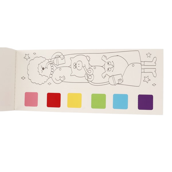 Barneakvarellmalingsbok for å forbedre kreativiteten, tykk lomme tegneboksett med pensel type 2