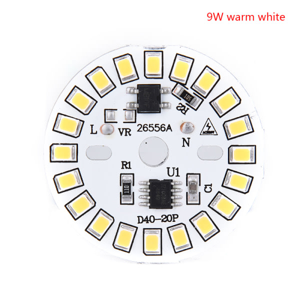 LED-lampa Patch Lamp SMD Plate Circular Module Ljuskälla Platt 3000K 9w varmvit 3000K 9w warm white