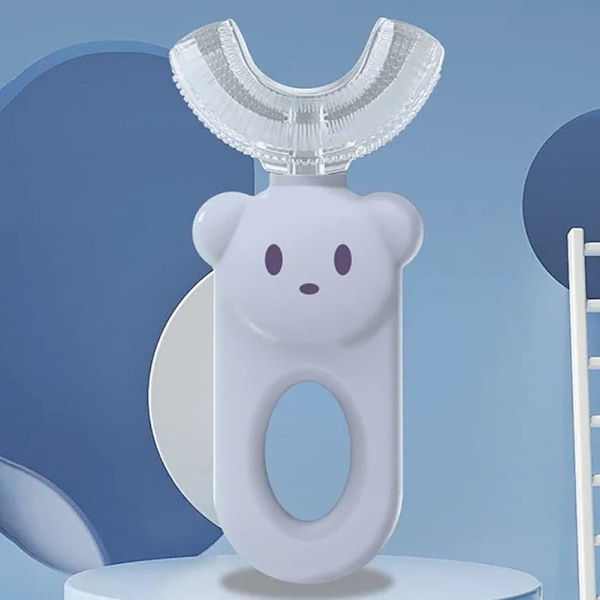 U-formad barntandborste för 2-6 år, 2-pack, 360 Mjuk Siliko