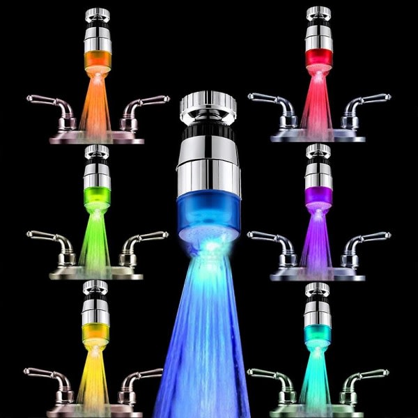 Värmekran 7 färgskiftande LED-ljus Duschmunstycke Vattenbad Hem Lysande Romantiskt Nytt