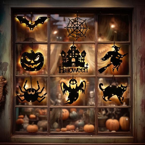 Hjemmedekorasjon for Halloween LED Lys Pumpe Flaggermus Skjelett A3