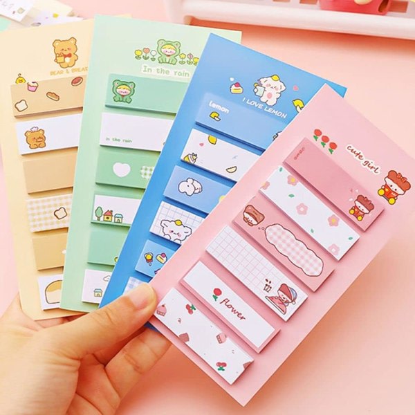 120 stk. Cute Girl Animal Stickers, Kawaii Dyre Pattern Paper Decoration Sticker Sticker Memo Pad til skoleartikler (blå)