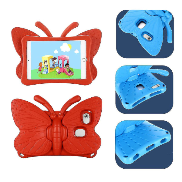 Butterfly Samsung Galaxy Tab A7 Lite 8.7 T220/t225 2021 -kotelo, Lapsiystävällinen, Eva Soft Foam -materiaali, Paksut neljä kulmaa, Kamerasuoja, Iskunkestävä Punainen Red